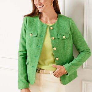 Talbots Green Blazer with Gold Accents